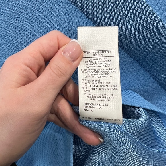$1890 Burberry Blue Bandage Slim Fit Bodycon Orietta Mini Dress size XXS - Picture 12 of 13